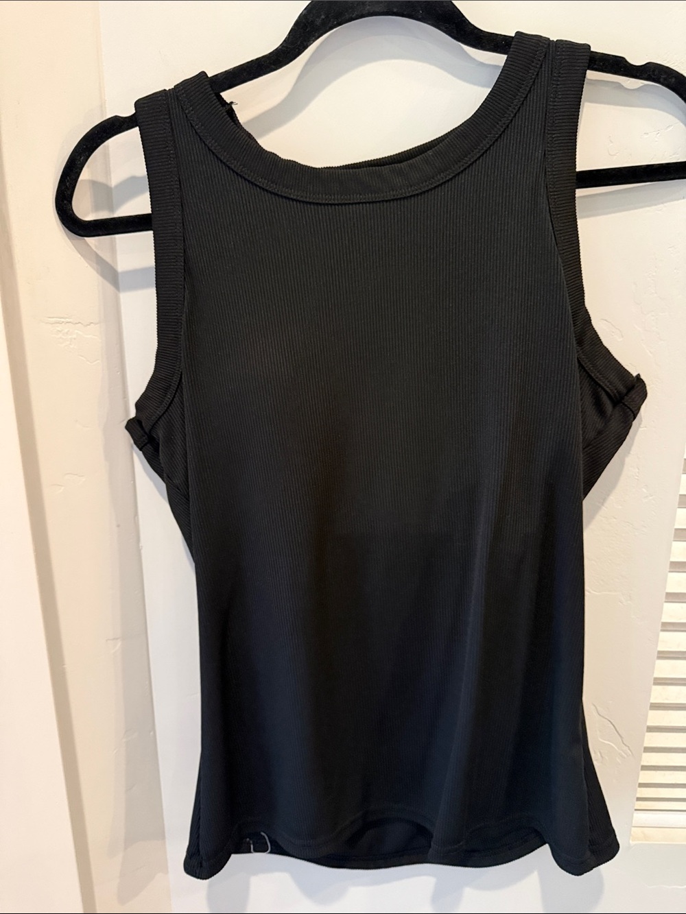 Black Ribbed Tank Top - Women